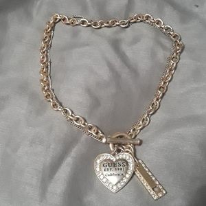 Guess gold heart necklace
